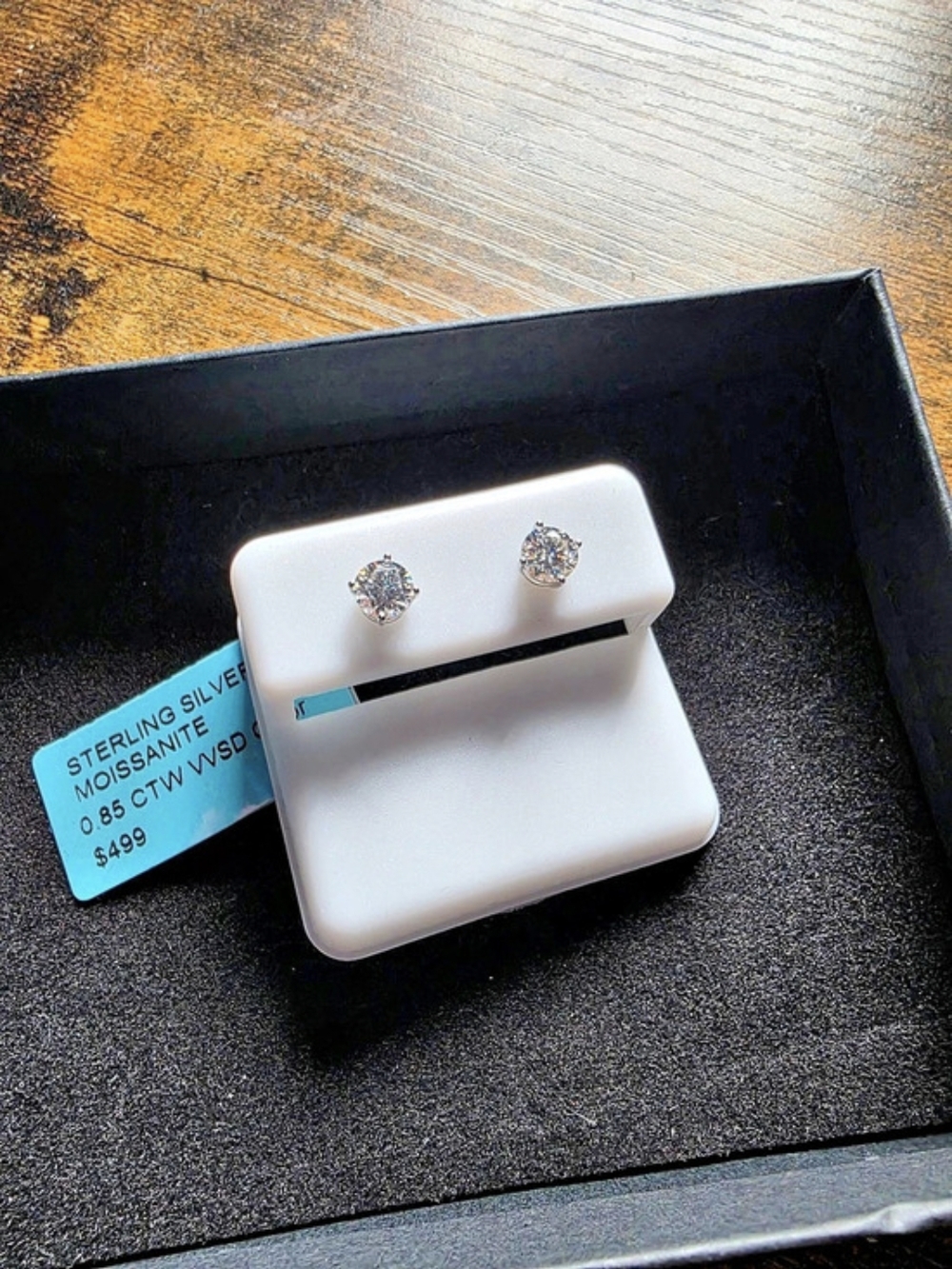 0.85 CTW Moissanite Sterling Silver Stud Earrings